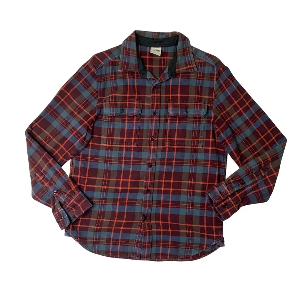 Vintage The North Face Shirt Mens M Medium Mahogany Plaid Valley Twill Flannel